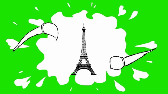 Eiffel Tower - Hand Drawn Animation - 2D Drawing