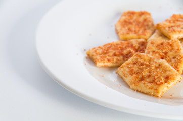Flavoured biscuits on a plate