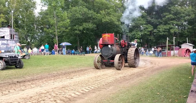 Early 1900s Steam Engine Moving Along