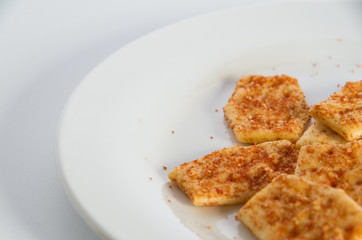 Flavoured biscuits on a plate