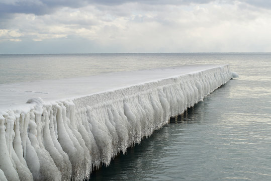 Ice Covered Pier