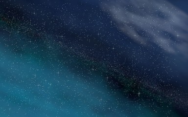 Colorful and beautiful space background. Outer space. Starry outer space texture. Templates, blue background. 3D illustration