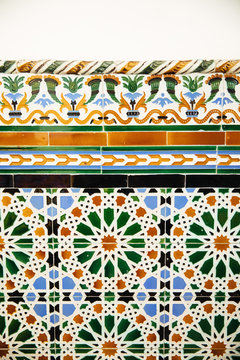 Colorful tile on the wall