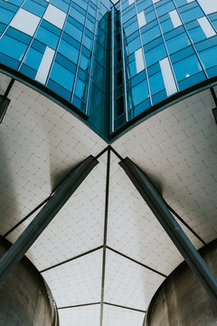 Lines & perspective of modern architecture in Copenhagen, Denmark