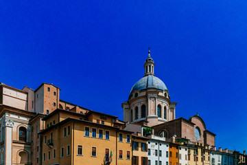 Fototapeta na wymiar Dome of Basilica of Sant'Andrea in the historical center of Mantua, Italy
