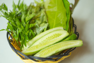 healthy green vegetable, cucumber dish