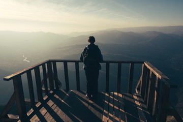 Man with spectacular view