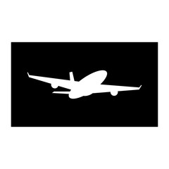 Airplane monochrome icon vector