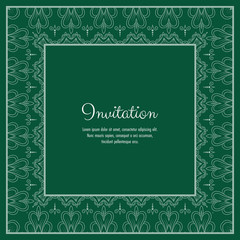 Abstract ornamental lace frame for greeting card or invitation