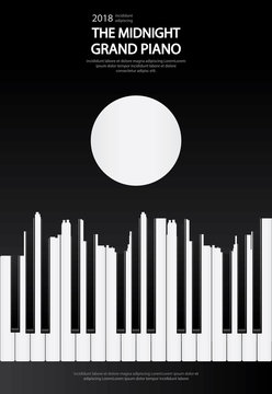 Music Grand Piano Poster Background Template Vector illustration