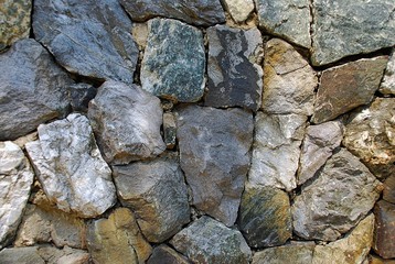 Rock Wall Background and Texture With Sunlight.