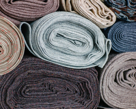 Bunch of cloth rolls