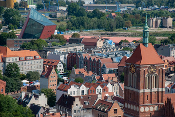 Obraz premium Blick über Danzig, Polen aus der Vogelperspektive