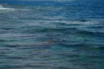 Blue sea water. Ocean surface for natural background