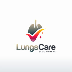 Lungs Check logo designs concept vector, Health lungs logo symbol, Lungs Care logo