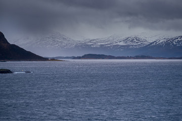true and unchanged norwegian landscape view during winter with the real rough nordic enviornment