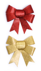 golden and red bows