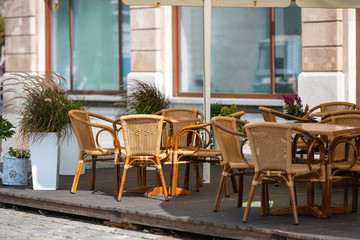 a table and four chairs