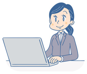 ビジネスウーマン パソコン