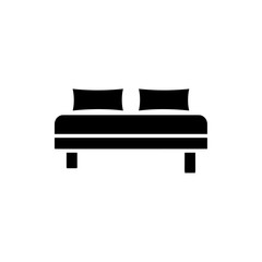 Black & white vector illustration of daybed with  pillows. Comfortable sofa. Flat icon of settee. Modern home & office furniture. Isolated object
