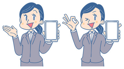 ビジネスウーマン スマホ