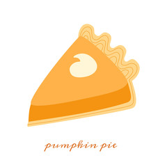 Pumpkin pie hand drawn vector illustration of a series of recipes with pumpkin