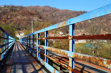 autumn landscape and old bridge
