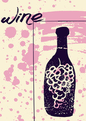 Wine typographical vintage style grunge poster design. Retro vector illustration.