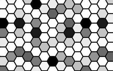 Black honeycomb with a gradient color. Isometric geometry. 3D illustration
