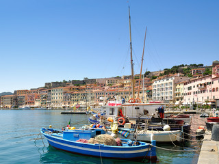 im Hafen von Portoferraio auf der Insel Elba,Toskana,Mittelmeer,Italien