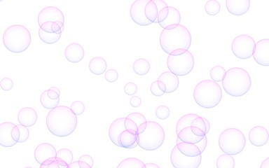 Light pastel colored background with pink bubbles. Wallpaper, texture pink balloons. 3D illustration
