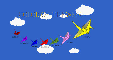 group of paper birds flying with blue sky and white cloud background( back to school  concept )