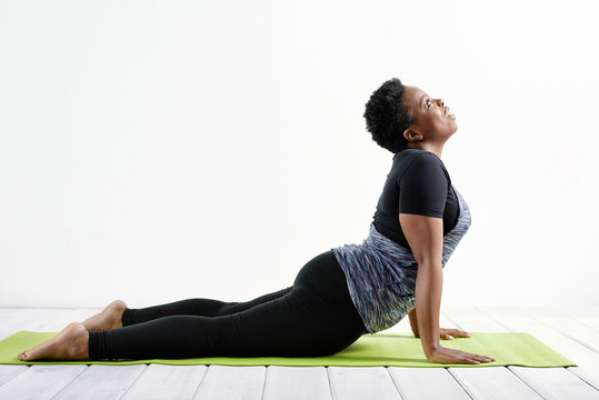 African American woman on yoga class