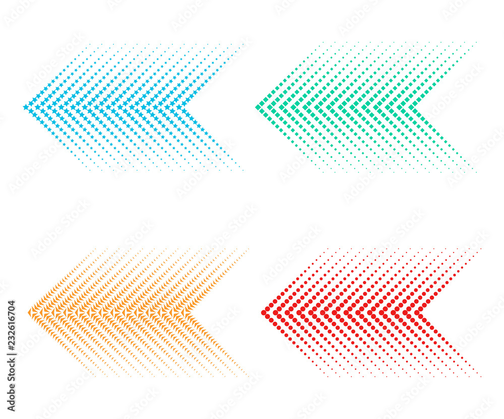 Poster set of dotted arrows