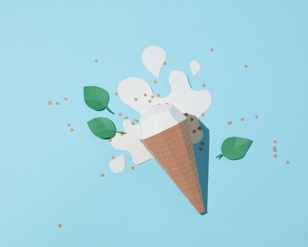 Vanilla ice cream made of paper