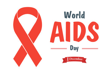 World aids day symbol. Aids awareness ribbon background. red ribbon,