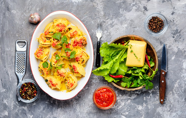 Pasta stuffed with meat