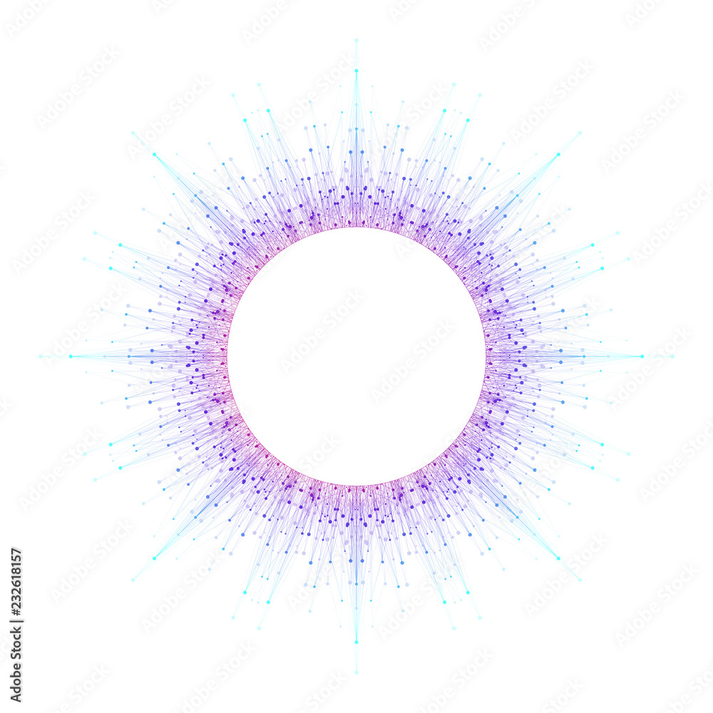Poster Artificial Intelligence Logo. Artificial Intelligence and Machine Learning Concept. Vector symbol AI. Neural networks and another modern technologies concepts. Technology sci-fi concept