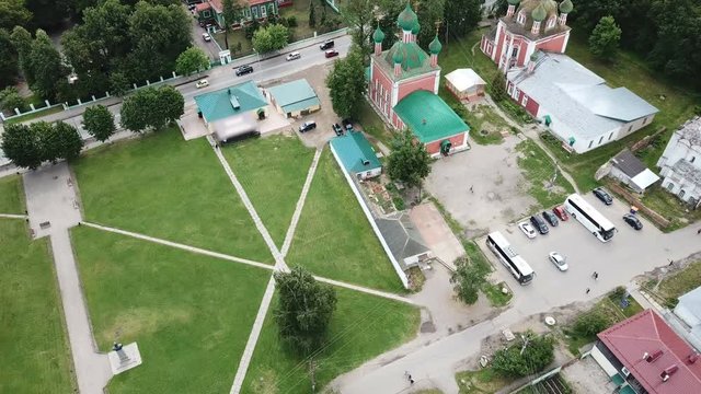 Aerial view of  Spaso-Preobrazhensky cathedral in Pereslavl-Zalessky,  Russia