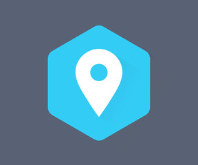 Map point icon.Location  icon vector. Pin sign. Navigation map, gps, direction, place, compass, contact, search concept. Flat style for graphic design, logo, Web, UI