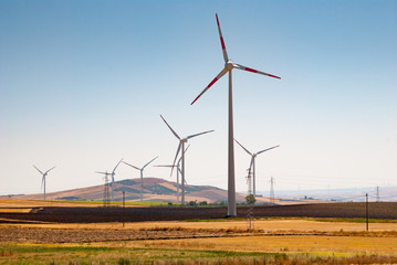 Wind turbines on the hill