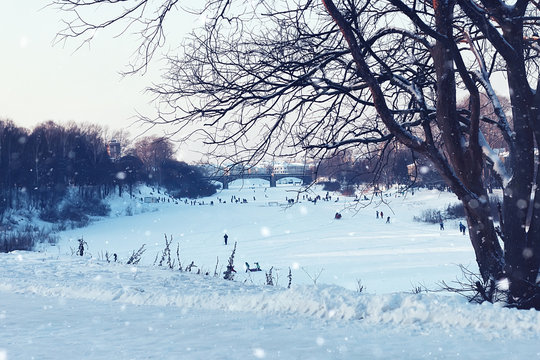 city footpath winter