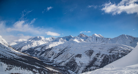 Fototapeta na wymiar Panorama della Val Ferret da PAVILLON DU MONT-FRÉTY