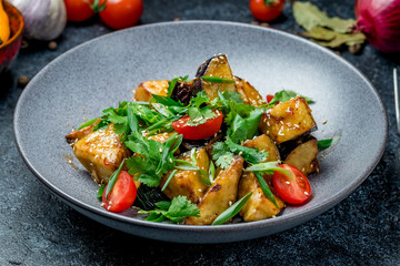 fried eggplant in sweet sour sauce