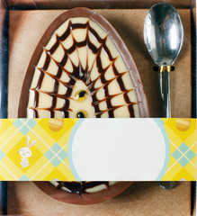 Easter egg eating with spoon