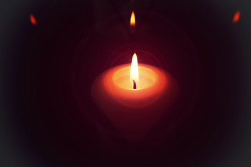 candle in lamp macro