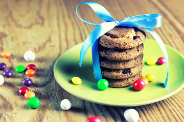 chocolate cookies ribbon candy