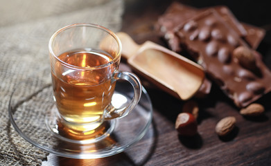 Brewed tea on a serving table