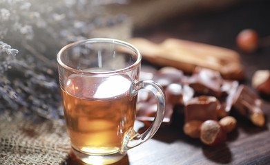 Brewed tea on a serving table