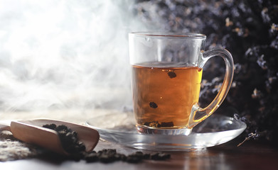 Brewed tea on a serving table